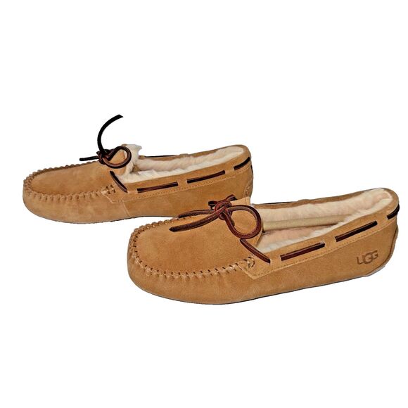 UGG Dakota Moccasin Slipper, Chestnut Water-Resistant‎ Suede, Women's 7, NIB - Picture 2 of 11